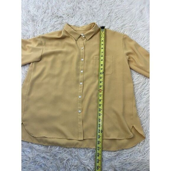 J. Jill Women's Petite Large Yellows Blouse Button-Up Shirt Long Sleeve - Picture 3 of 10